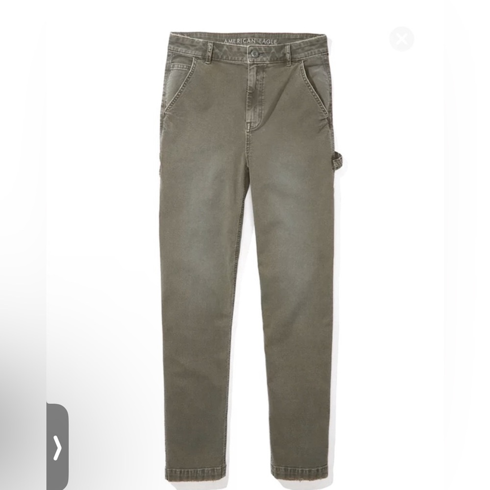 Americans Eagle Stretch Highest Waist '90s Boyfriend Pant - OLIVE